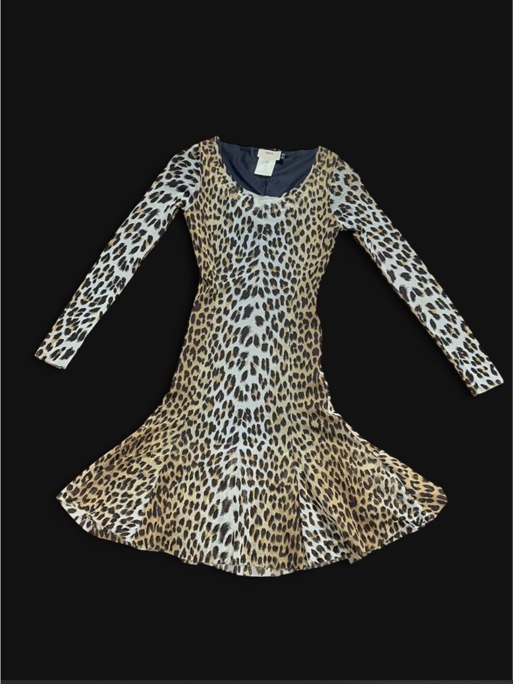 🐆✨ Fuzzi Leopard Print Flare Dress Sz S Italy⚡️